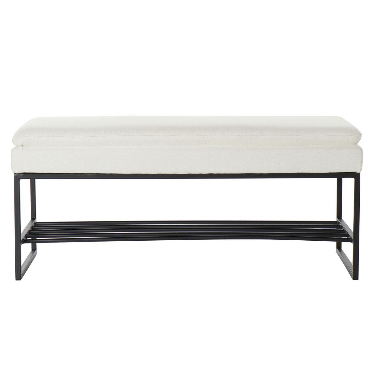 Butaca Pie de Cama DKD Home Decor Negro Beige Hierro 80,5 x 36 x 35,5 cm