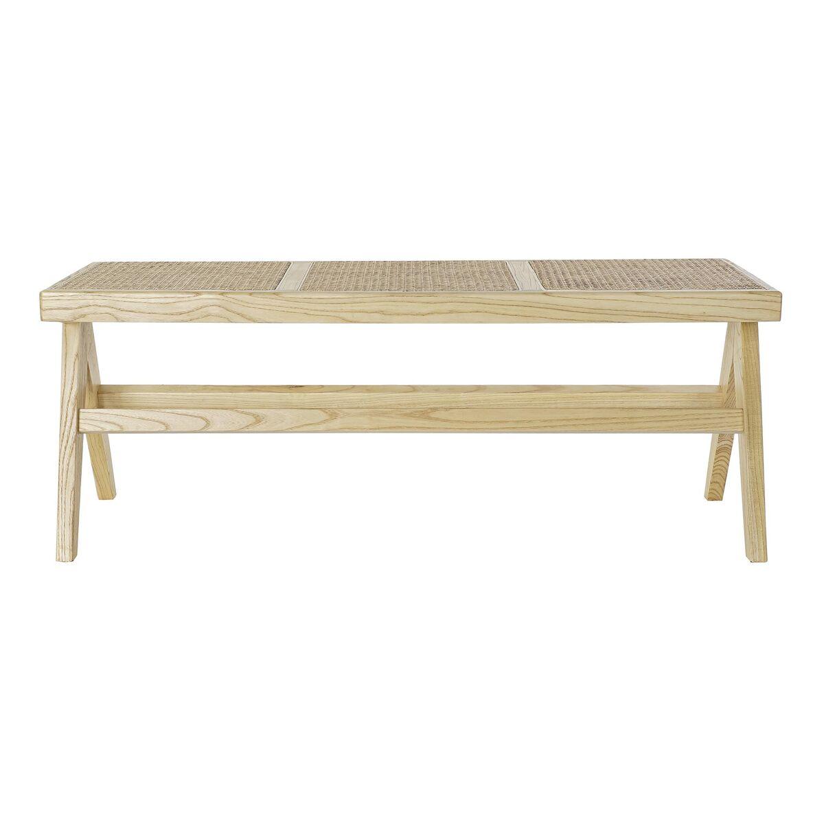 Butaca Pie de Cama DKD Home Decor Natural Ratán Olmo (118 x 42 x 46 cm)