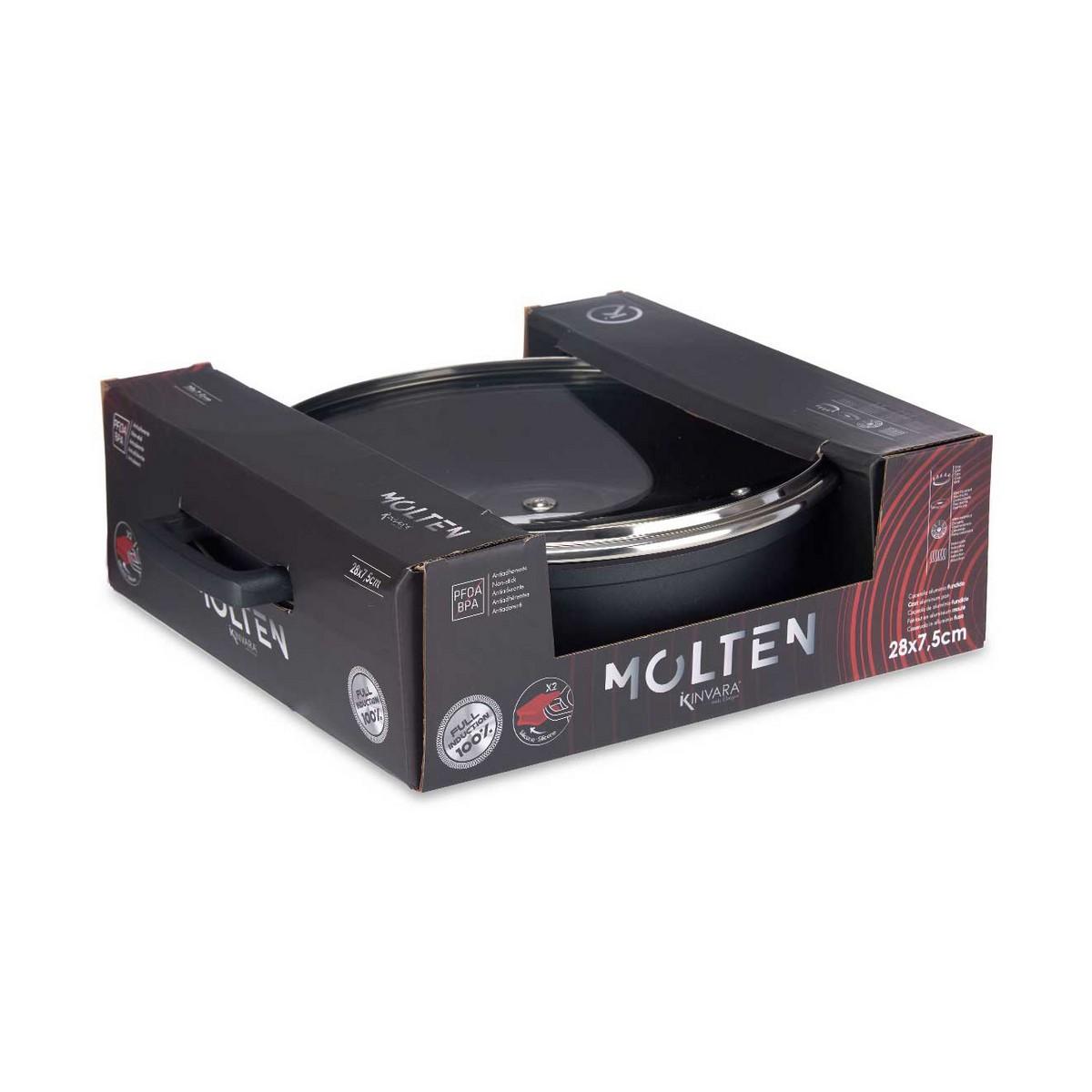 Cacerola Molten Negro Aluminio (28 x 7,5 cm)