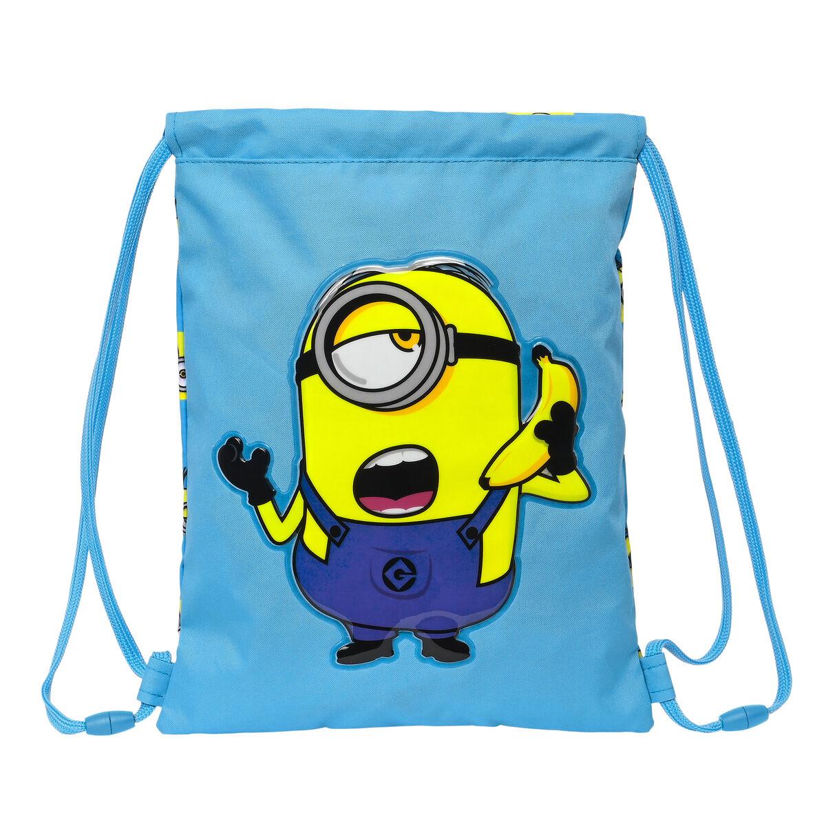 Bolsa Mochila con Cuerdas Minions Minionstatic Azul 26 x 34 x 1 cm