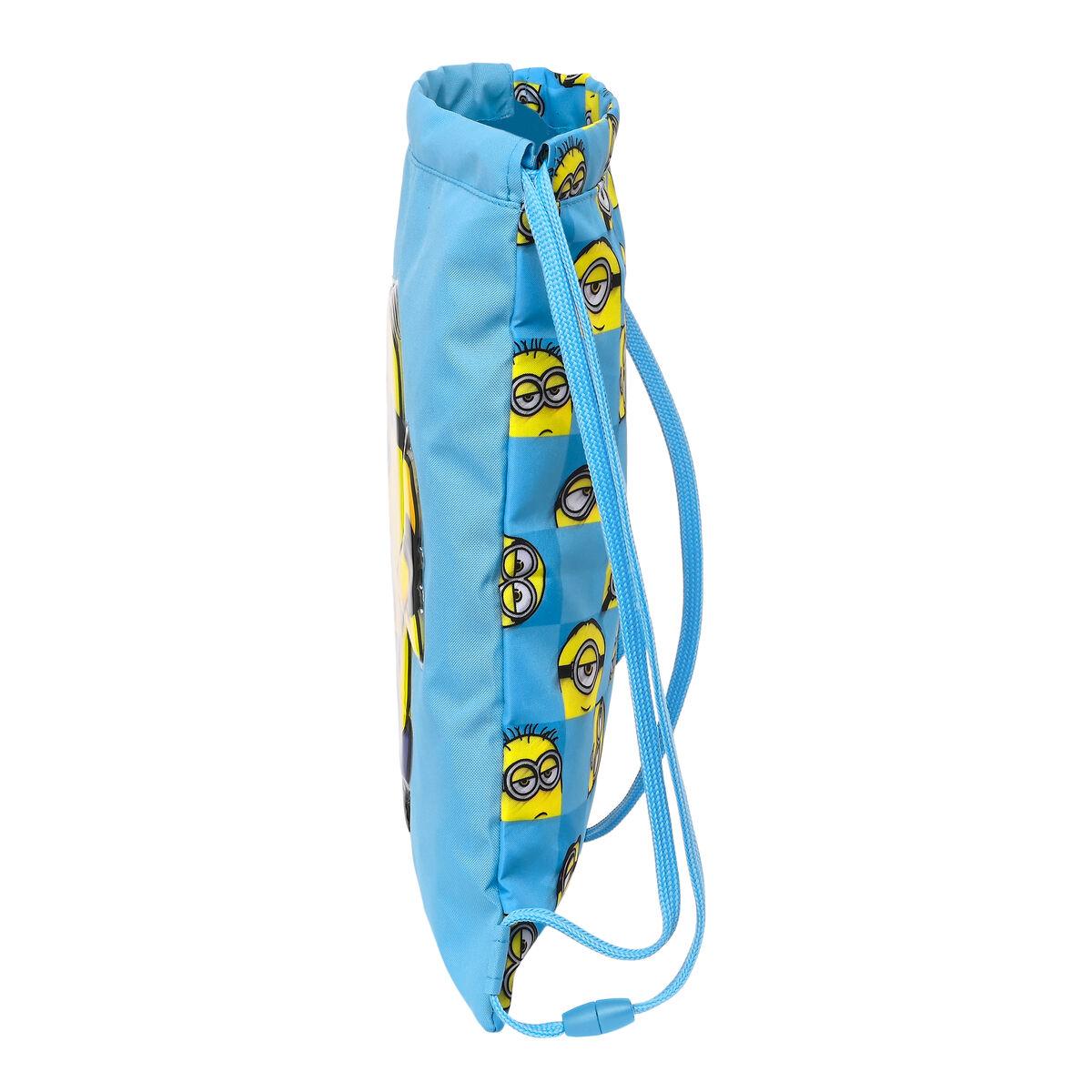 Bolsa Mochila con Cuerdas Minions Minionstatic Azul 26 x 34 x 1 cm