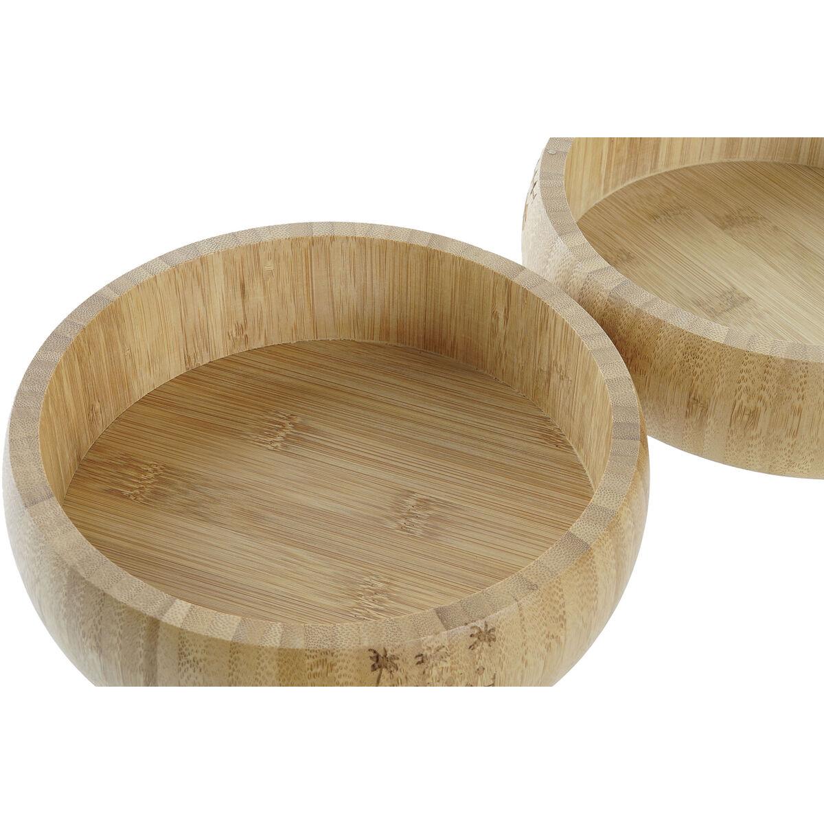 Ensaladera DKD Home Decor Natural Bambú 20 x 20 x 5 cm