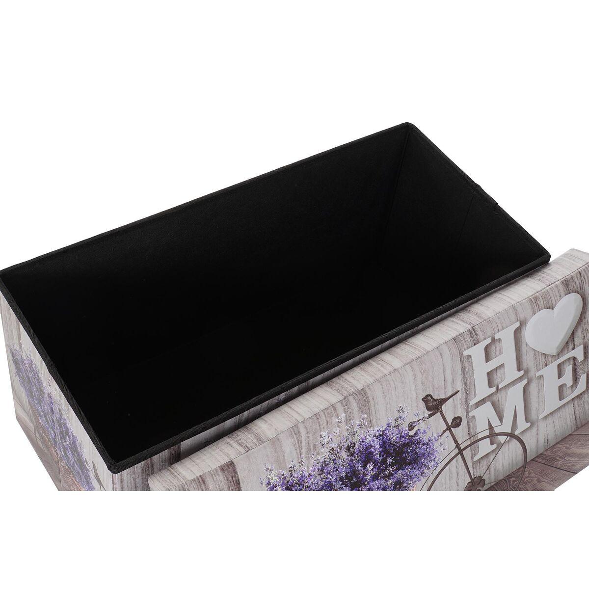 Caja Multiusos DKD Home Decor Plegable 71,5 x 35 x 36 cm Gris Bicicleta Rosa Lila Poliuretano (2 Unidades)