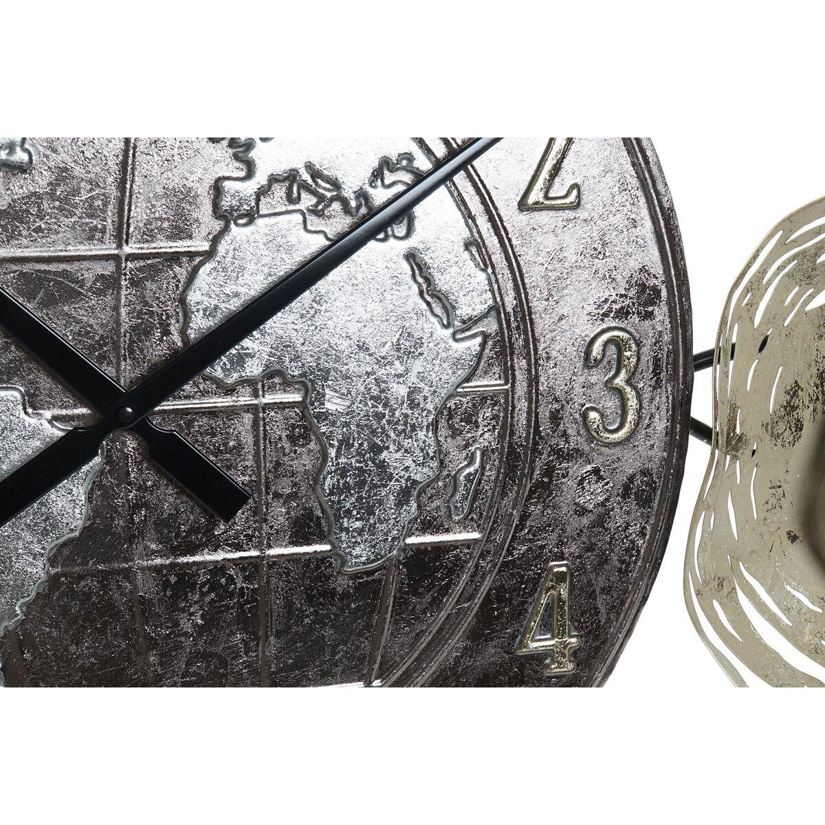 Reloj de Pared DKD Home Decor Dorado Metal Mapamundi (121 x 9,5 x 49,5 cm)