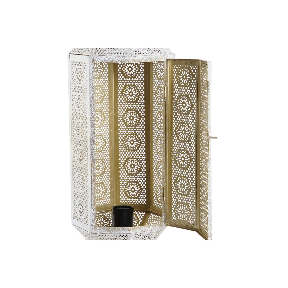 Lámpara de mesa DKD Home Decor Dorado Metal Blanco 17 x 17 x 54 cm 220 V 50 W