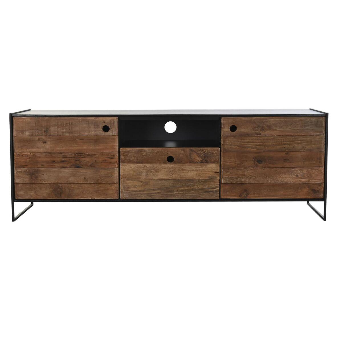 Mueble de TV DKD Home Decor 144,5 x 40 x 51 cm Negro Naranja Madera Reciclada Pino