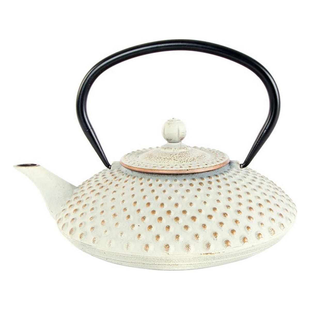 Tetera DKD Home Decor Blanco Dorado Hierro