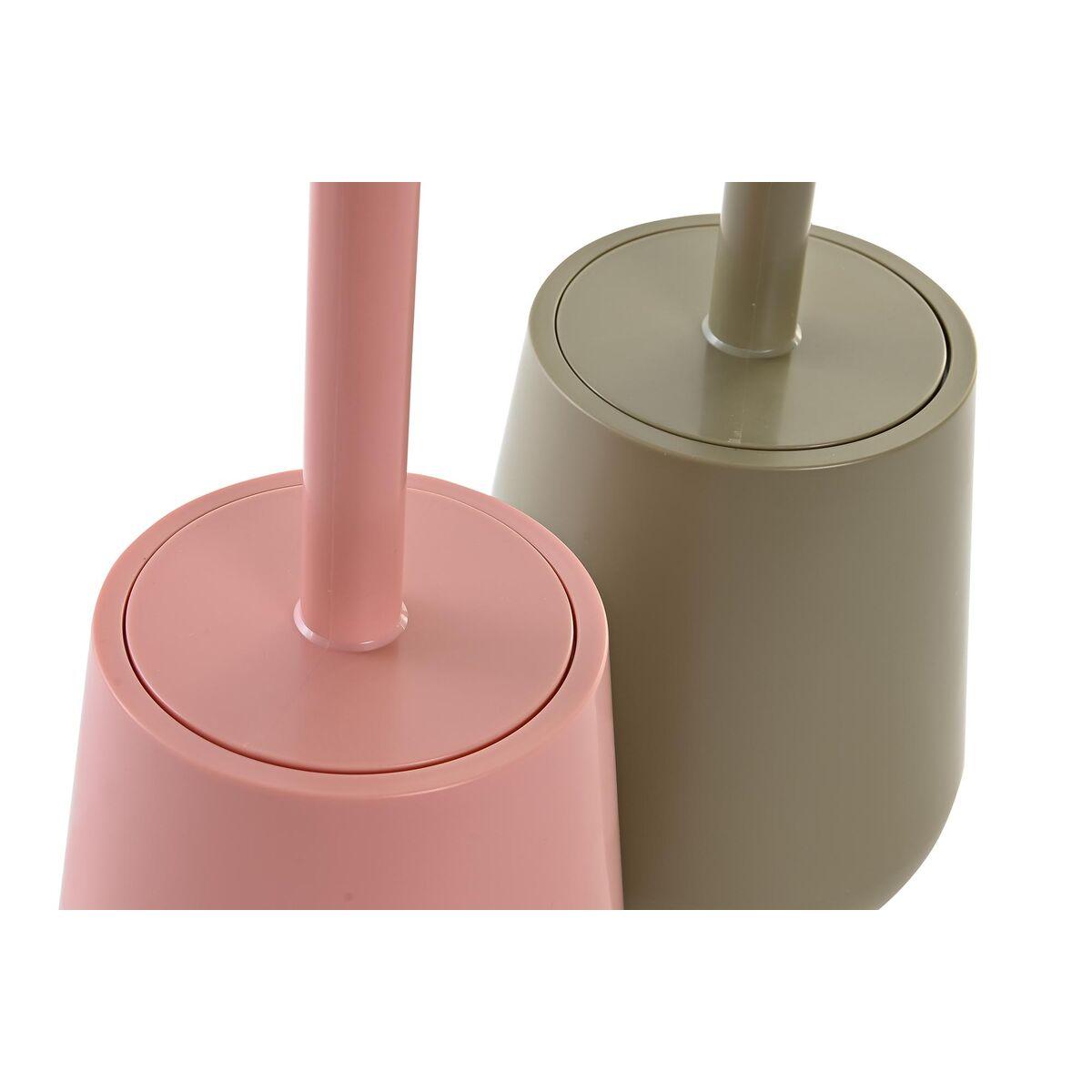 Escobilla para el Baño DKD Home Decor Verde Rosa Poliestireno 12 x 12 x 34,5 cm (2 Unidades)