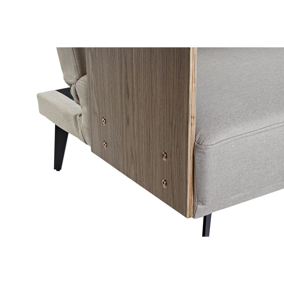 Sofá Cama DKD Home Decor 203 x 87 x 81 cm Negro Beige Metal Marrón