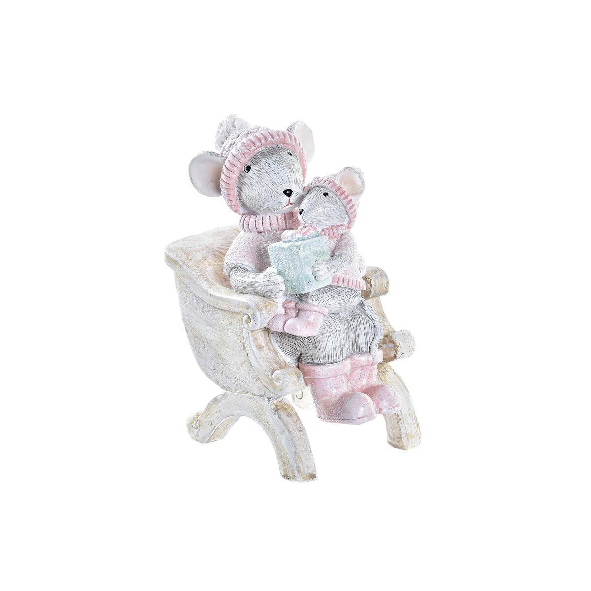 Adorno Navideño DKD Home Decor Ratón Resina (8 x 5,5 x 10 cm)