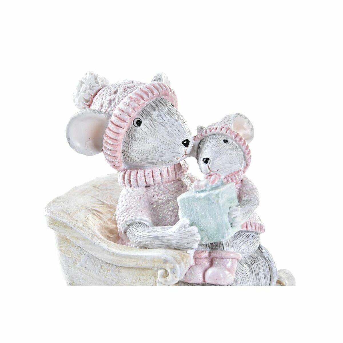 Adorno Navideño DKD Home Decor Ratón Resina (8 x 5,5 x 10 cm)