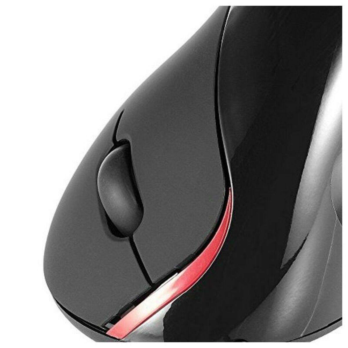 Ratón Ergonómico Óptico Ewent EW3156 1000 dpi USB Negro Rojo/Negro