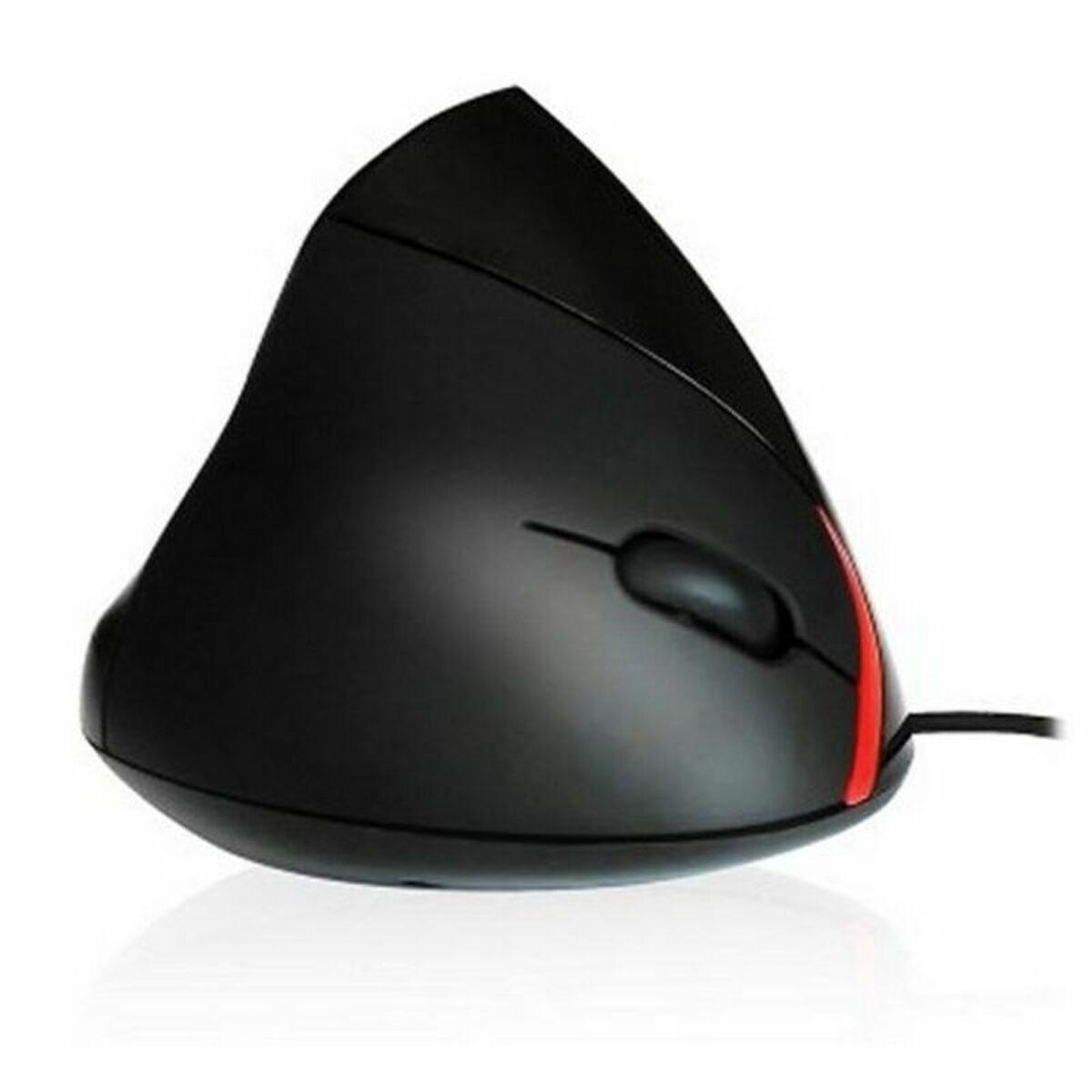 Ratón Ergonómico Óptico Ewent EW3156 1000 dpi USB Negro Rojo/Negro