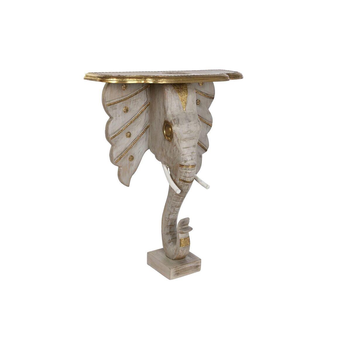Recibidor DKD Home Decor Blanco Gris Dorado 80 x 30 x 96 cm Elefante