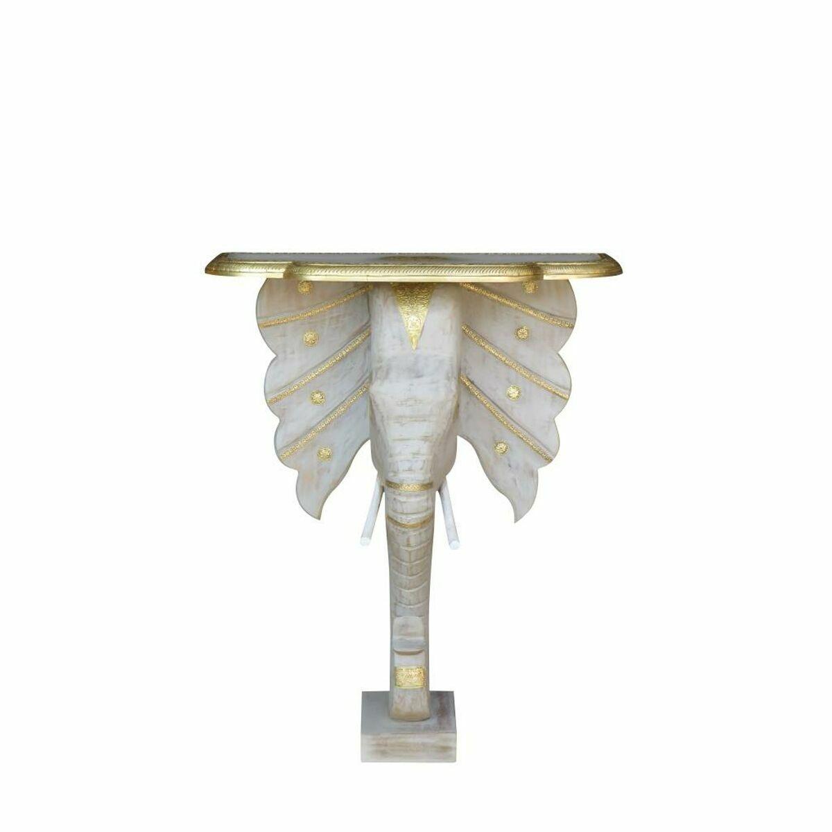 Recibidor DKD Home Decor Blanco Gris Dorado 80 x 30 x 96 cm Elefante