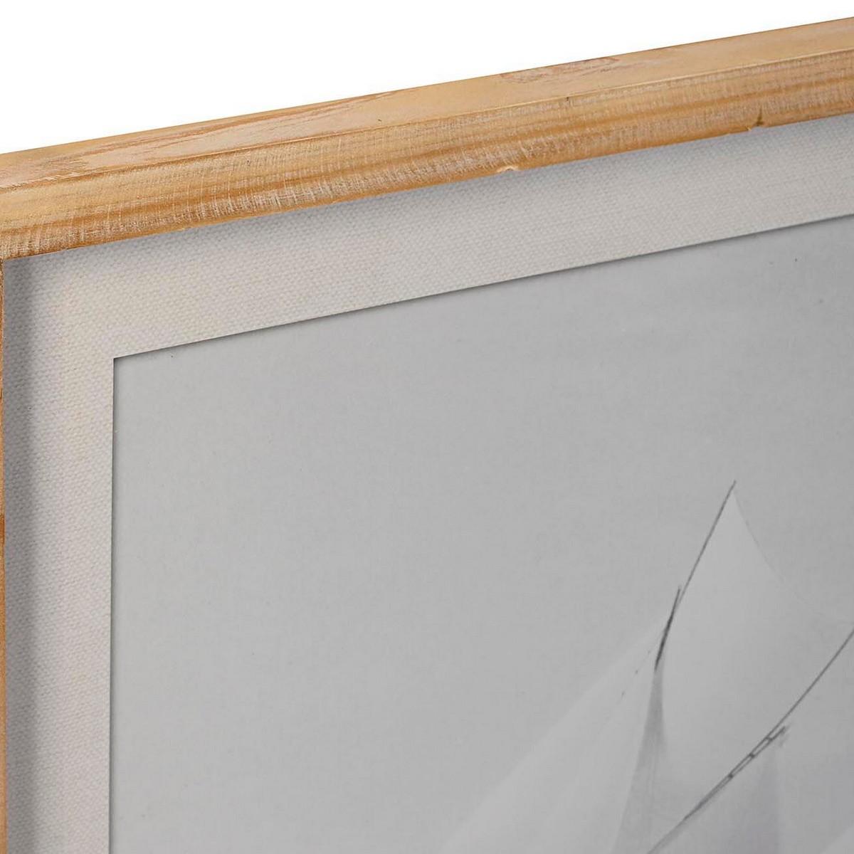 Cuadro DKD Home Decor Abeto Cristal 70 x 55 x 2 cm 70 x 2 x 55 cm Barco (4 Piezas)