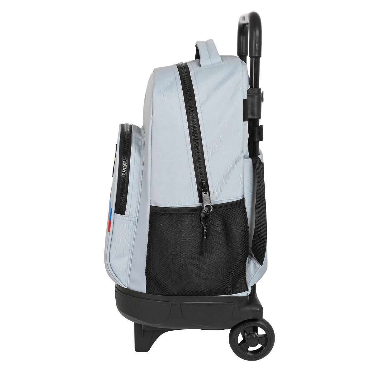 Mochila Escolar con Ruedas F.C. Barcelona Gris (33 x 45 x 22 cm)