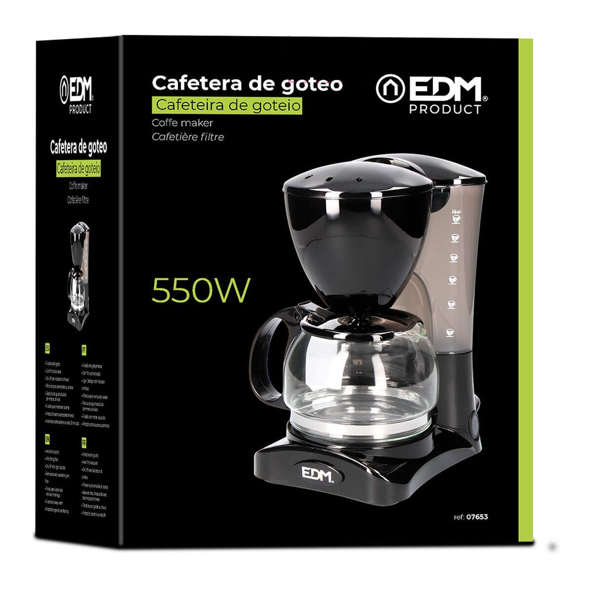 Cafetera de Goteo EDM 07653 Negro 550 W 6 Tazas 0,6 L