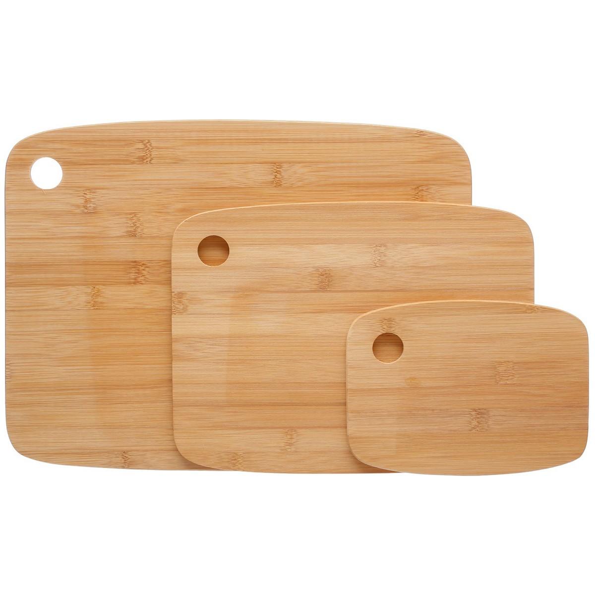 Juego de tablas de cortar Secret de Gourmet 3 Piezas Natural Bambú