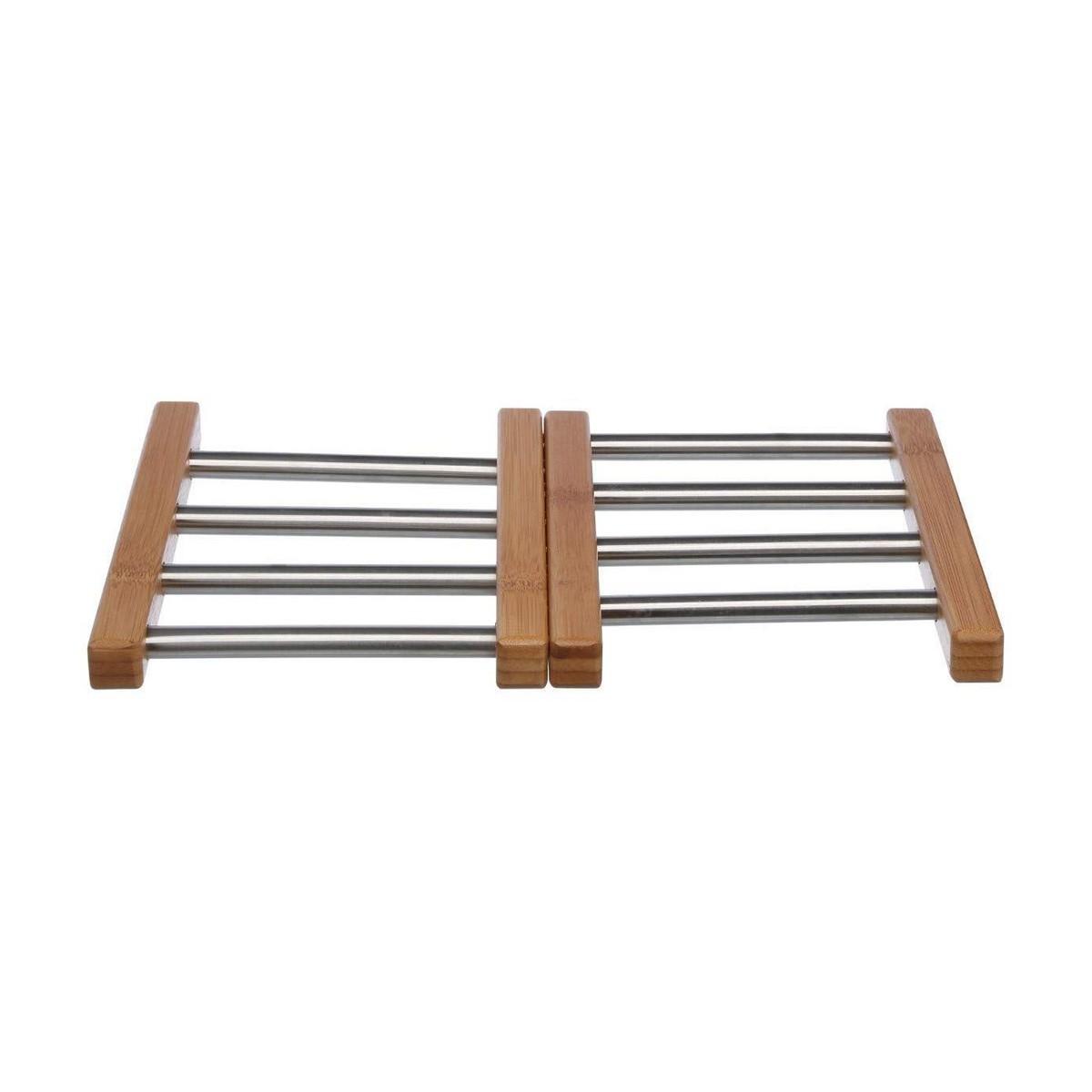 Salvamantel Secret de Gourmet Natural Acero Inoxidable 35,2 x 22,2 x 2 cm Extensible