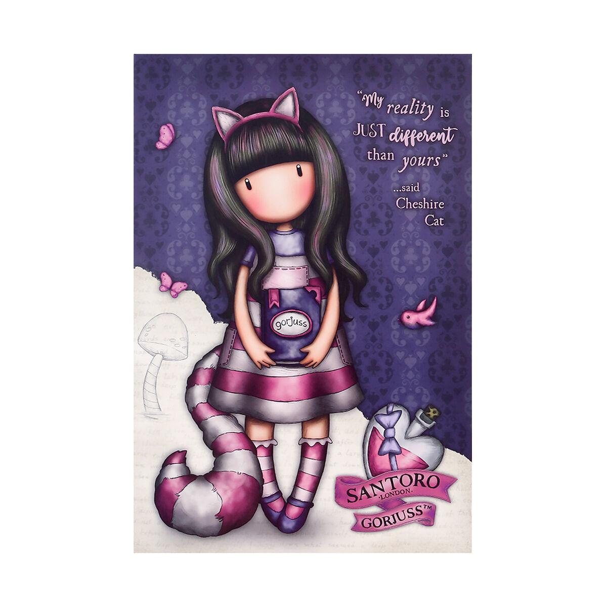 Set de Papelería Gorjuss Cheshire cat Morado