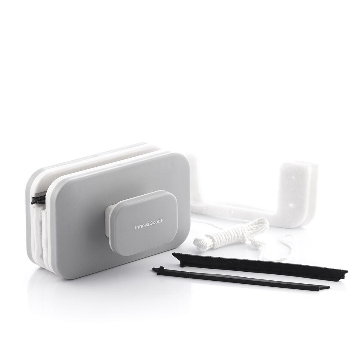 InnovaGoods® Limpiacristales Magnético con Diseño Moderno, Apto para Doble Vidrio de 8-20 mm, Incluye Separador de Imanes, Goma 