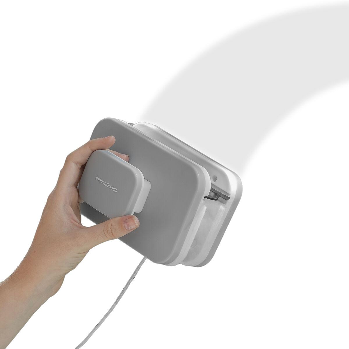 InnovaGoods® Limpiacristales Magnético con Diseño Moderno, Apto para Doble Vidrio de 8-20 mm, Incluye Separador de Imanes, Goma 