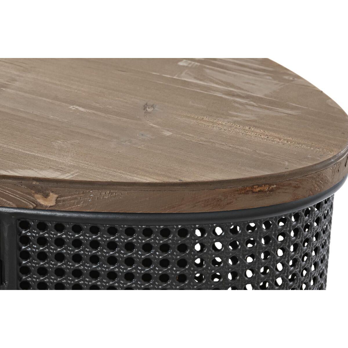 Aparador DKD Home Decor 145,5 x 45 x 76 cm Abeto Negro Metal Marrón