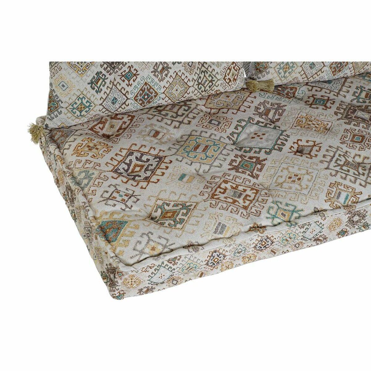 Sofá de 2 Plazas DKD Home Decor Amarillo Marrón Beige 145 x 76 x 13 cm