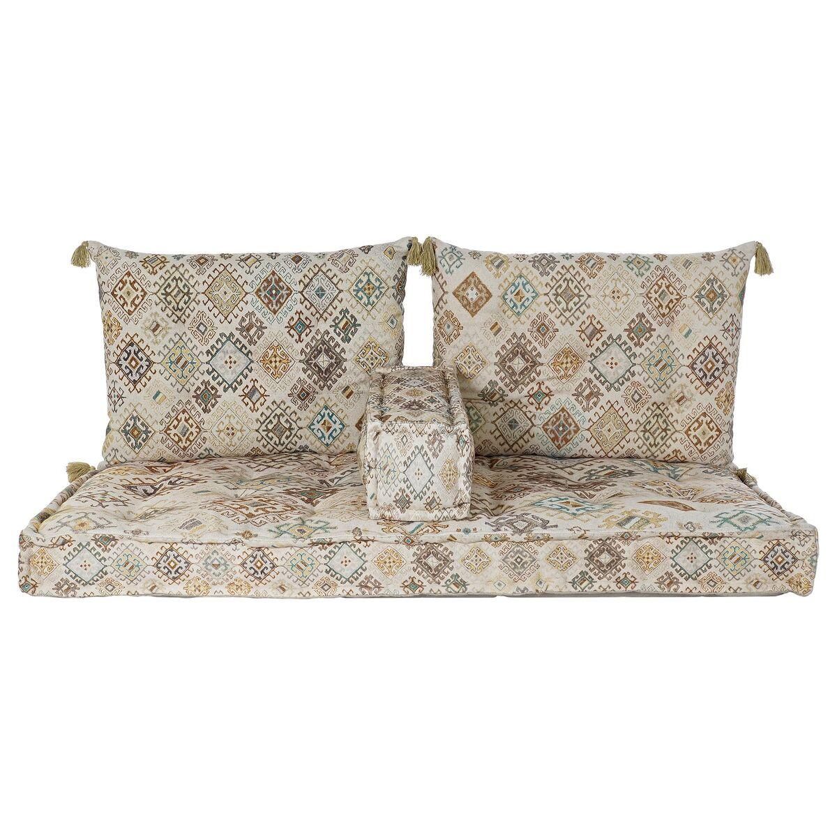 Sofá de 2 Plazas DKD Home Decor Amarillo Marrón Beige 145 x 76 x 13 cm