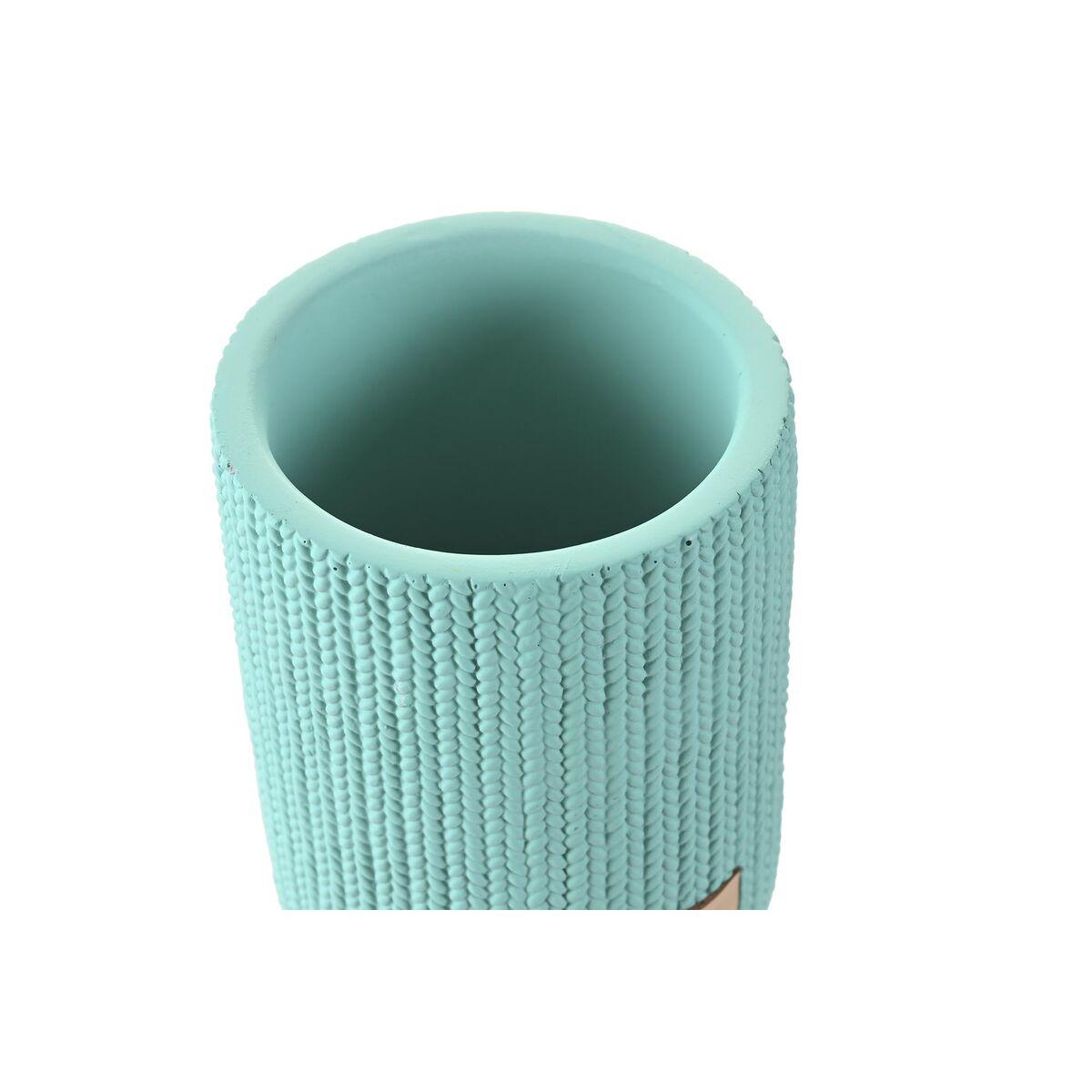 Vaso DKD Home Decor Verde Cemento 8 x 8 x 10 cm