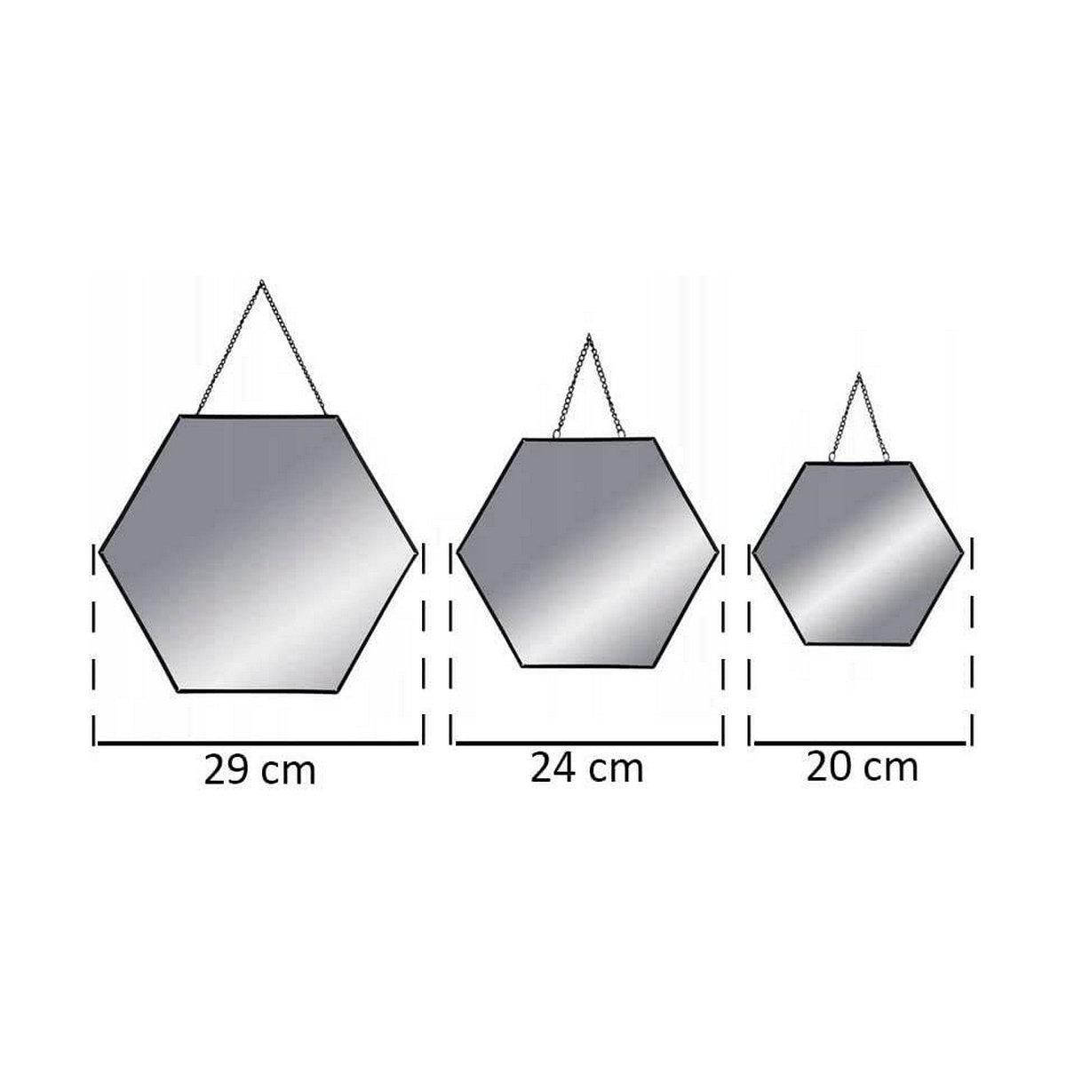 Juego de Espejos Atmosphera 36005 Hexagonal Negro