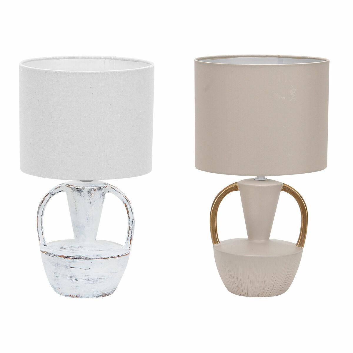 Lámpara de mesa DKD Home Decor Cerámica Poliéster 50 W (20 x 20 x 35 cm) (2 Unidades)