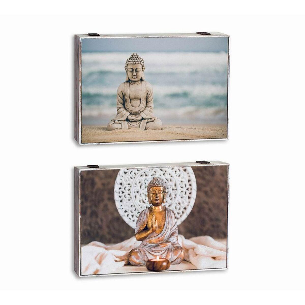 Tapa DKD Home Decor Buda Contador 46,5 x 6 x 31,5 cm 2 Unidades Madera MDF