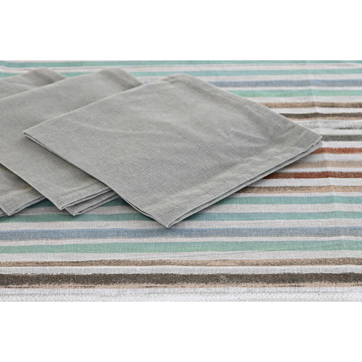 Mantel y servilletas DKD Home Decor 9 Piezas 2 Unidades 150 x 250 x 0,5 cm Gris Azul cielo