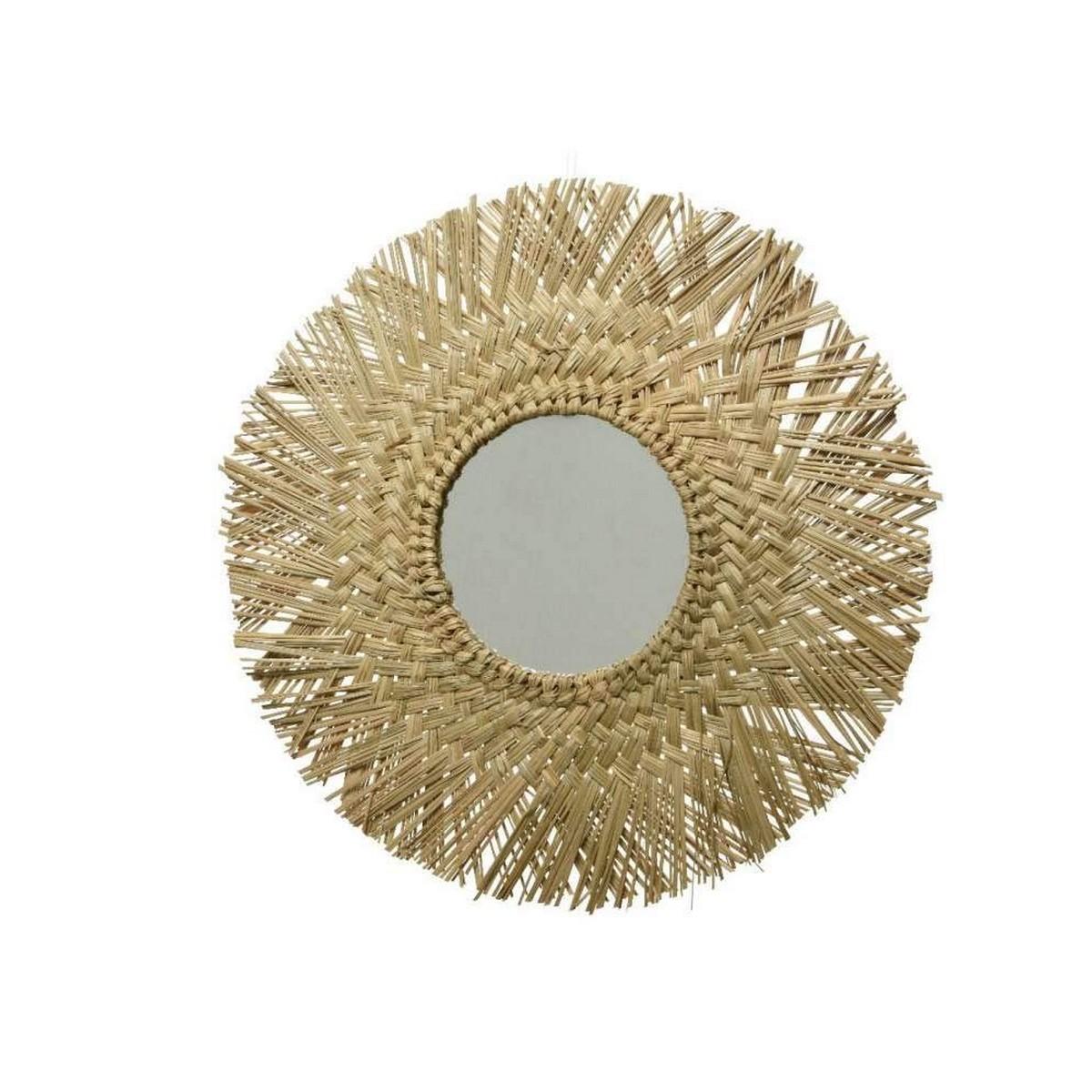 Espejo de pared Decoris Redondo Natural Juncos (Ø 50 cm)