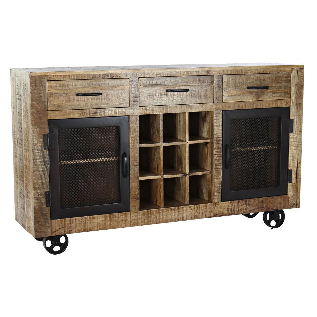 Aparador DKD Home Decor Negro Gris Metal Marrón oscuro Madera de mango (150 x 43 x 90 cm)