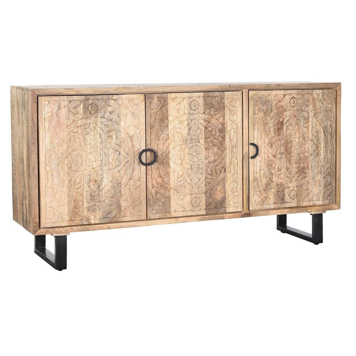 Aparador DKD Home Decor 160 x 40 x 80 cm 160 x 40 x 83 cm Natural Negro Metal Madera de mango