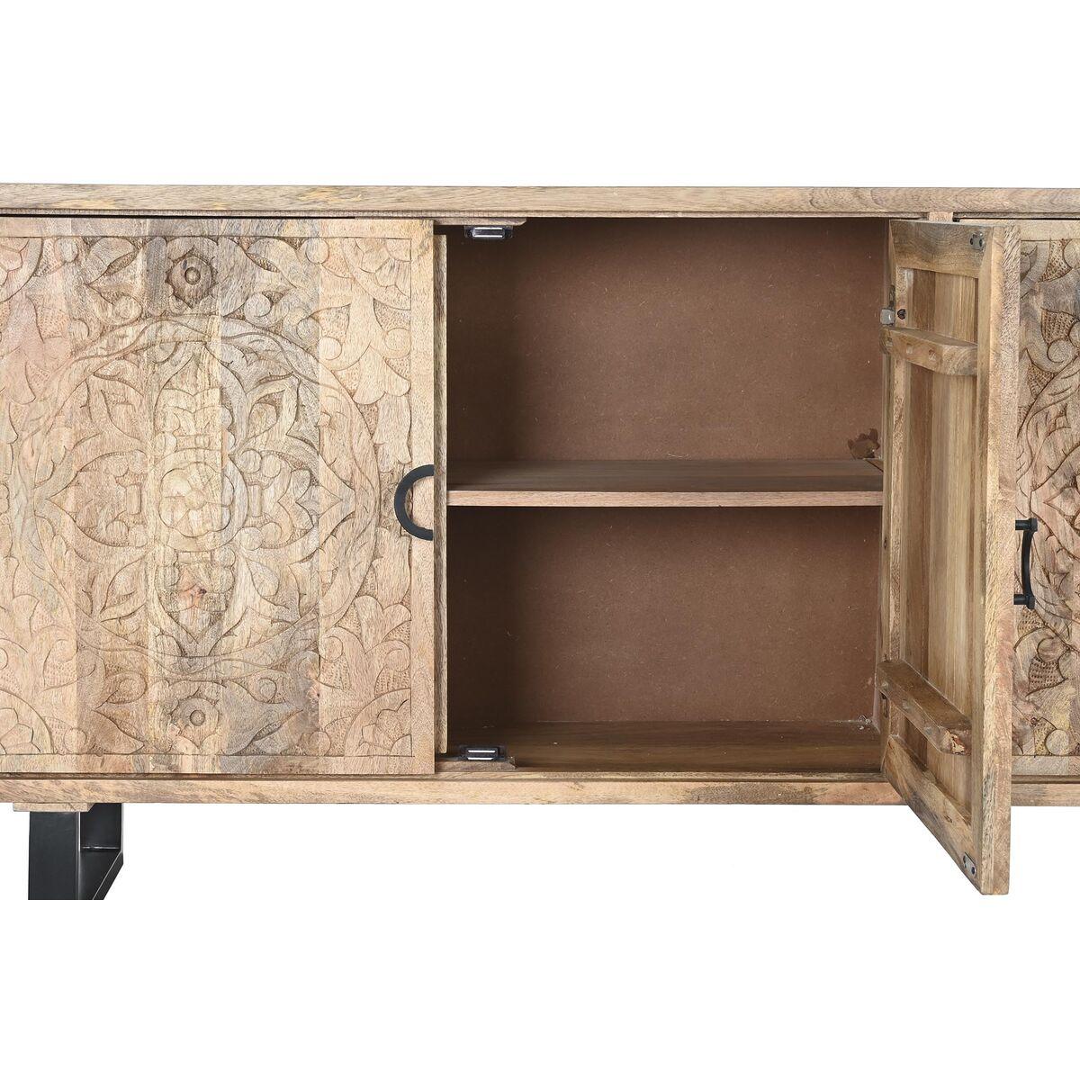 Aparador DKD Home Decor 160 x 40 x 80 cm 160 x 40 x 83 cm Natural Negro Metal Madera de mango