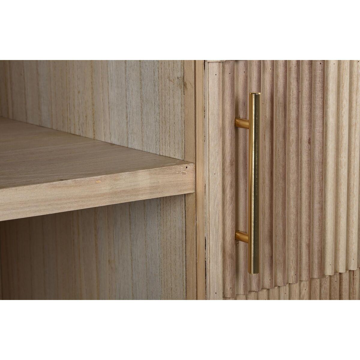 Mueble de TV DKD Home Decor Dorado Marrón claro 120 x 40 x 80 cm Madera de Paulonia Madera MDF