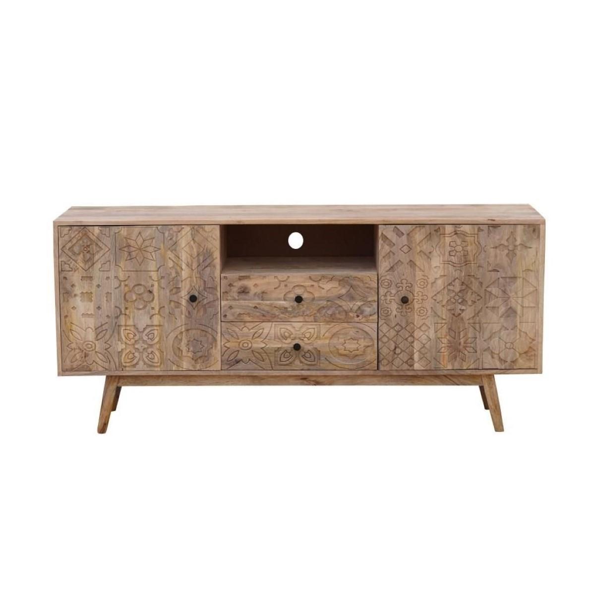 Mueble de TV DKD Home Decor Multicolor Natural Madera de mango 155 x 40 x 70 cm
