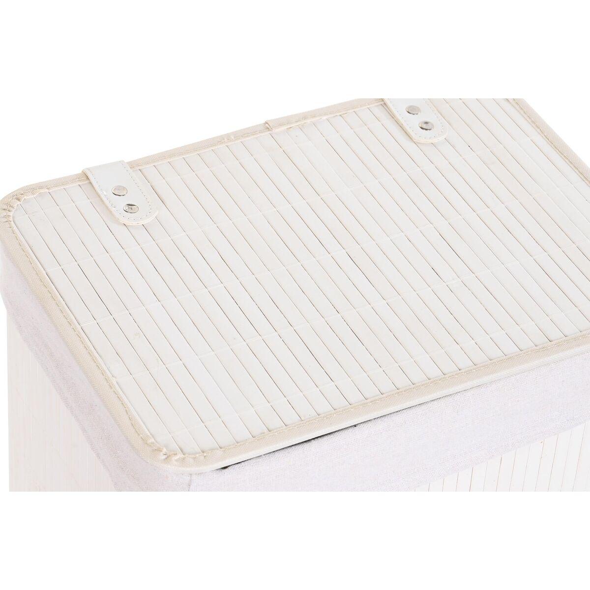Juego de Cestos DKD Home Decor Blanco Bambú 40 x 30 x 46 cm (5 Piezas)