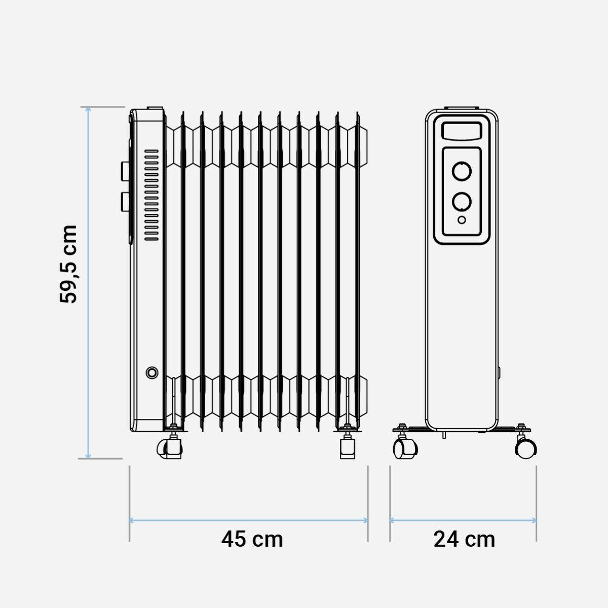 Radiador de Aceite (11 cuerpos) Universal Blue 460-UCRA9101 Blanco 2000 W