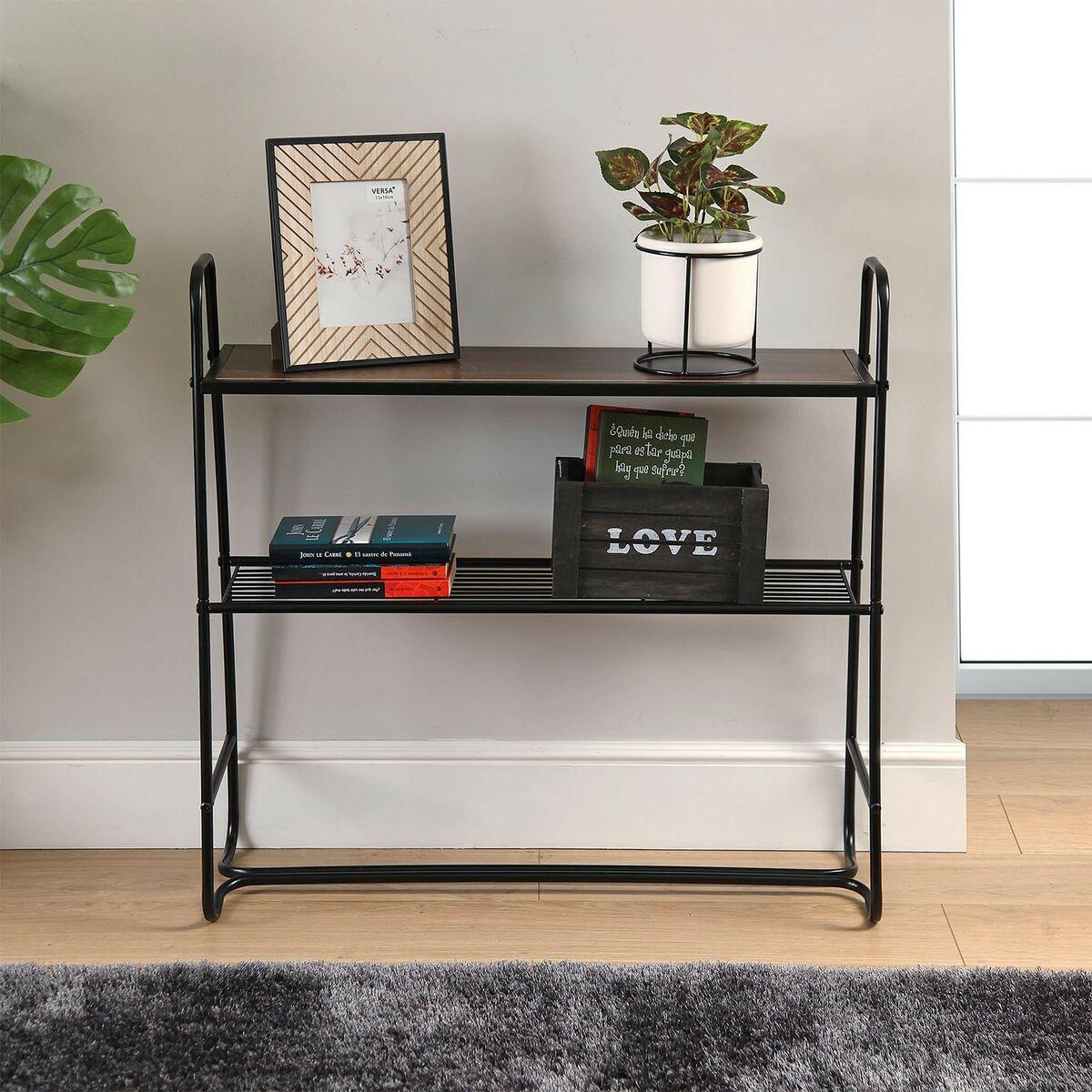 Recibidor Versa Negro Metal Madera MDF (30 x 75 x 80 cm)
