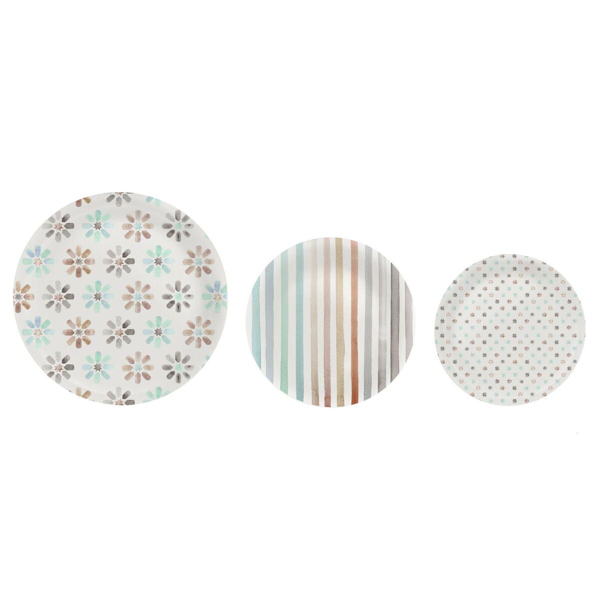 Set de Platos DKD Home Decor Porcelana 27 x 27 x 3 cm 18 Piezas Urbano