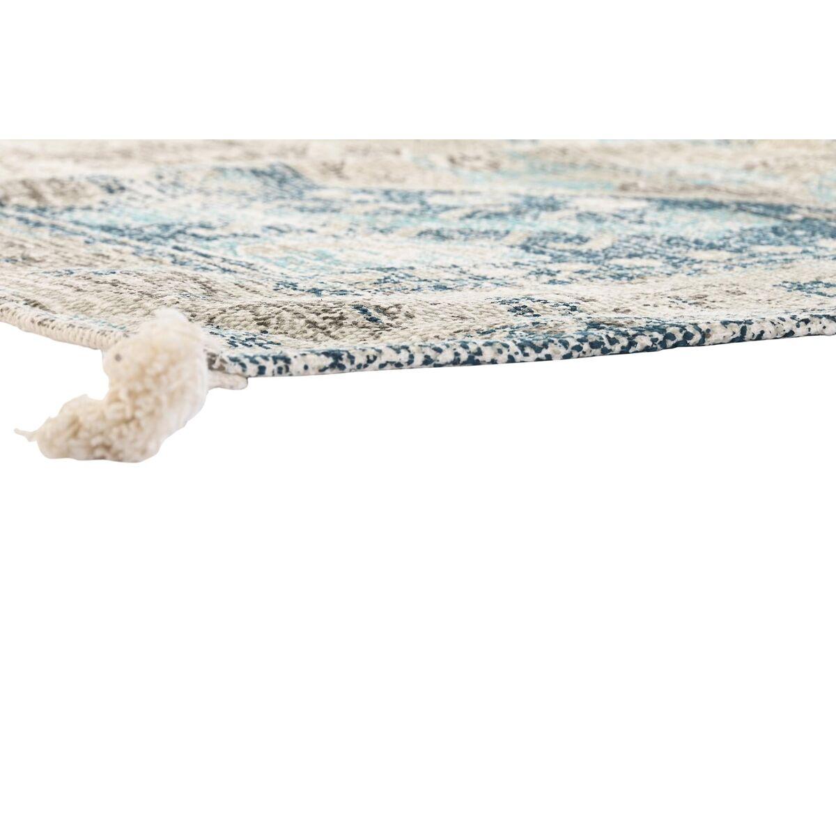 Alfombra DKD Home Decor Acabado envejecido Azul Algodón Árabe (120 x 180 x 1 cm)