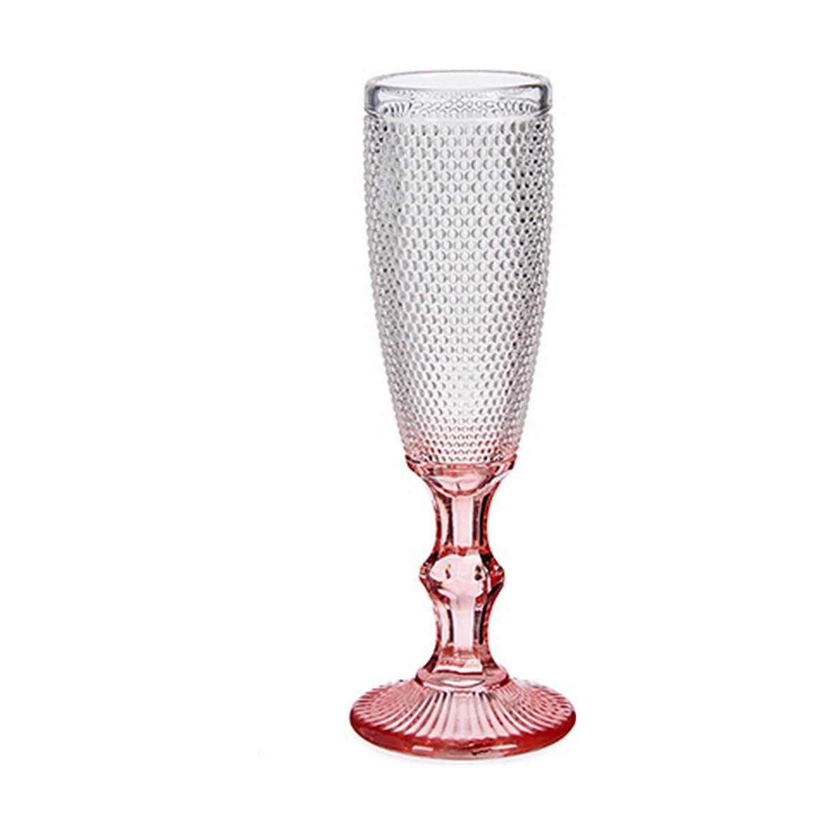 Copa de champán Vivalto Rosa Transparente Vidrio 180 ml Puntos (6 Unidades)
