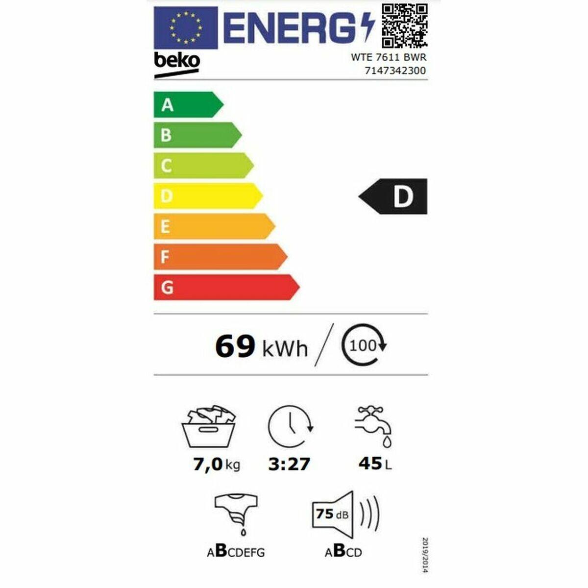 Lavadora BEKO WTE 7611 BWR 1200 rpm 7 kg