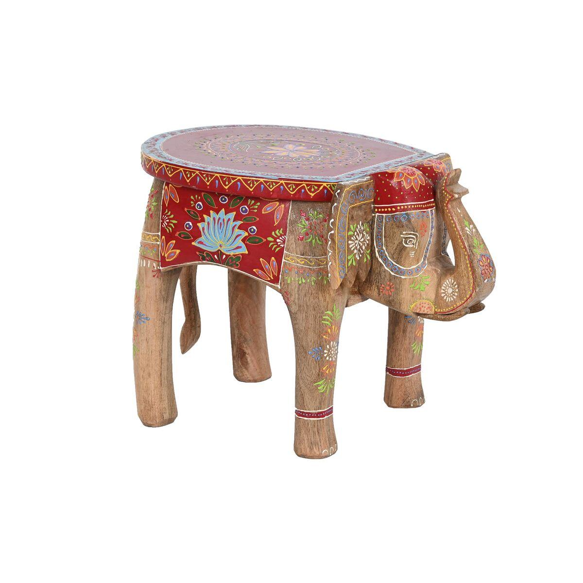 Mesa auxiliar DKD Home Decor Elefante Multicolor Madera Madera de mango 48 x 35,5 x 36,8 cm