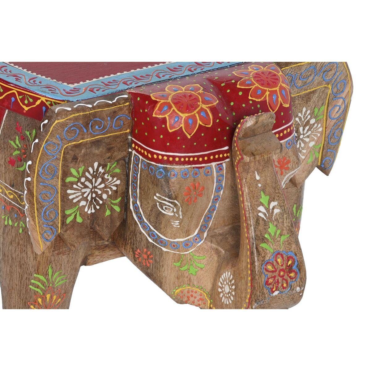 Mesa auxiliar DKD Home Decor Elefante Multicolor Madera Madera de mango 48 x 35,5 x 36,8 cm